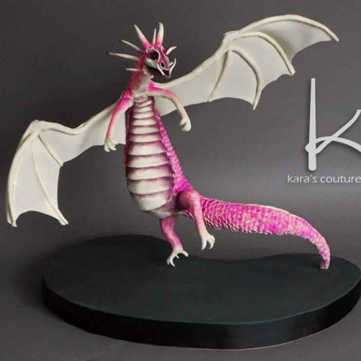 Flying Pink Dragon Cake