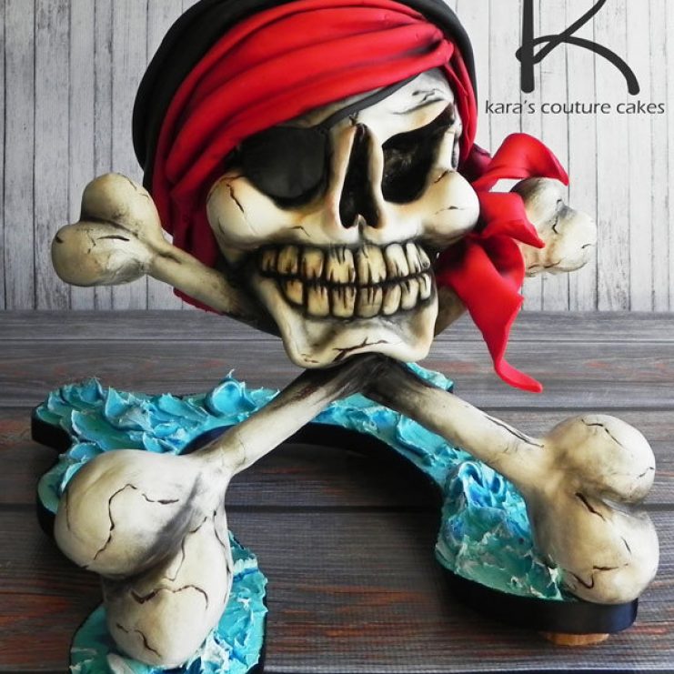 Pirate Skull and Cross Bones Cake