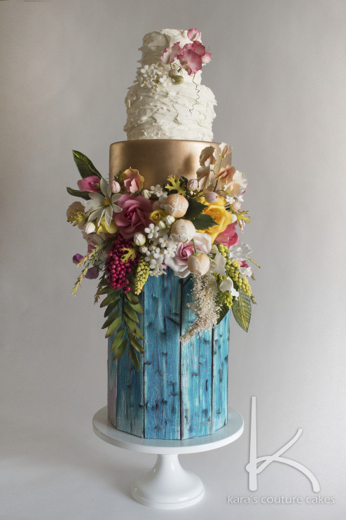 Aged Painted Wood Effect for Cakes