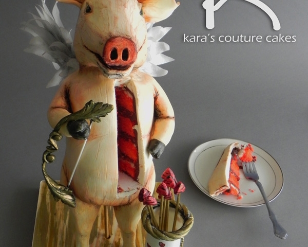 CuPig Sculpted Pig Cake