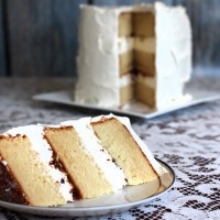 Honeyed Apricot Cake with Tonka Bean Buttercream and Pignoli Crunch