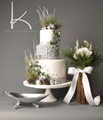 Winter Silver Wedding Cake